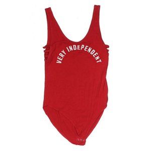 Victoria’s Secret PINK "Very Independent" Patriotic Bodysuit Red Medium